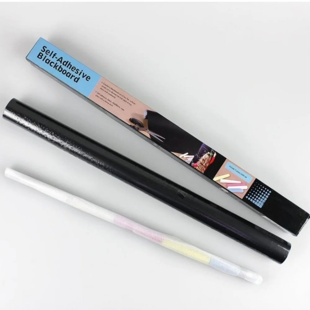 2 ROLLS * Blackboard Vinyl Peel & Stick Adhesive Chalkboard Wall Sticker 5 Chalk